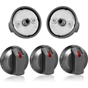 Samsung Oven Replacement Knobs Set of 5 Model #DG64-00473B, Black /Silver
